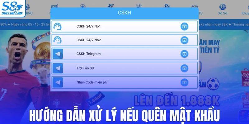 Hướng dẫn xử lý nếu quên mật khẩu