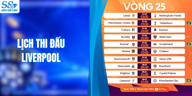 Lịch Thi Đấu Liverpool - Cập Nhật Chi Tiết Mùa Giải Mới