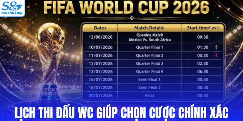 Lịch thi đấu wc giúp hạn chế rủi ro cược