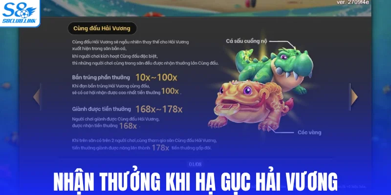 Nhận thưởng khi hạ gục Hải Vương